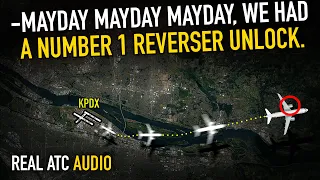 REVERSER UNLOCK During Climb out of Portland International. American Airlines Airbus A320. REAL ATC