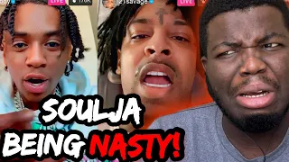 21 Savage Pulls Up On Soulja Boy For Dissing Him On IG Live | Wolf REACTS