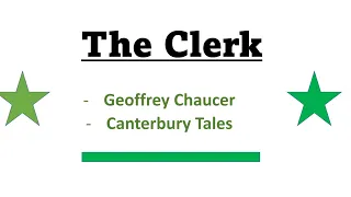 The Clerk : Character in Canterbury Tales by Geoffrey Chaucer in Urdu & Hindi