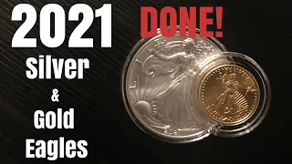 US Mint ends sales for 2021 American Silver & Gold Eagles and provide final mintage Numbers.