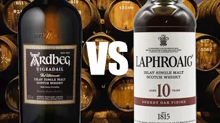 Ardbeg Uigeadail VS Laphroaig 10 Sherry Oak Finish Islay Single Malt Scotch Whisky