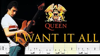 Queen - I Want It All (Bass Line + Tabs + Notation) By John Deacon