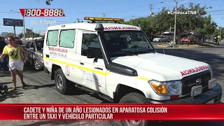 Nicaragua: Colisión entre taxi y vehículo particular deja dos lesionados en Managua