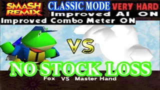 Smash Remix - Classic Mode Gameplay with  BETA Slippy (VERY HARD) No stock loss