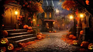 Autumn Village Halloween Ambience 🎃Scary Halloween Music🧛Spooky Music 👻 Cozy Autumn Ambience 🍁