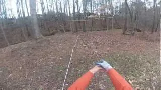 Boomerang throwline practice with slow motion.