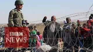 Islamic State:130,000 Kurdish refugees flee to Turkey- BBC News