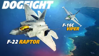 F-22 Raptor Vs F-16C Viper Dogfight | Digital Combat Simulator | DCS |