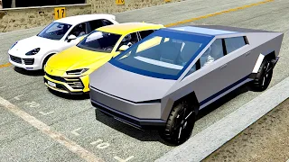 Tesla Cybertruck vs Lamborghini Urus vs Porsche Cayenne Turbo S - Top Gear Track