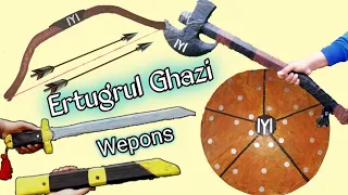 Ertugrul Ghazi weapons made with Cardboard | DIY Sword, Shield, Bow & Arrow, Axe | Sword of Art |