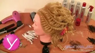 Прическа в греческом стиле с локонами и косами