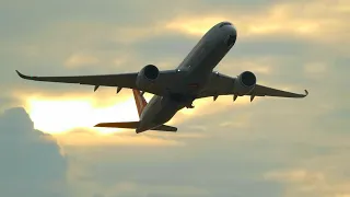 Busy Evening Plane Spotting at London Heathrow Airport, RWY 09R Departures!