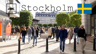 Stockholm, Sweden 4k virtual walk tour. Greatness of Parliament House and the Royal Palace.