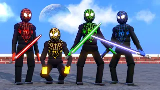 SPIDER-MAN LIGHTSABER SQUAD: EPIC ROOFTOPS BATTLE!