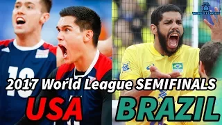 USA vs. BRAZIL - World League 2017 SEMIFINALS - ALL BREAKS REMOVED
