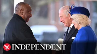 Watch again: King Charles welcomes South African president Ramaphosa in first state visit as monarch