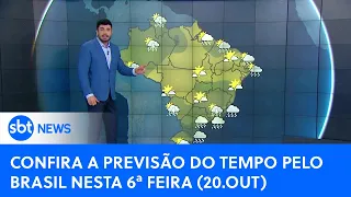 Previsão: Dia nublado e com chuva do litoral do Sudeste ao norte do RS | #SBTNewsnaTV (20/10/23)