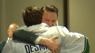 Thatcher Demko and DeSmith after his post game interview for the #Canucks