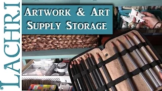 How I store my artwork and art supplies - Art Studio Tour - Lachri