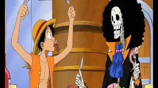 Brook And Straw Hat Pirates Having Dinner! (One Piece - 338)