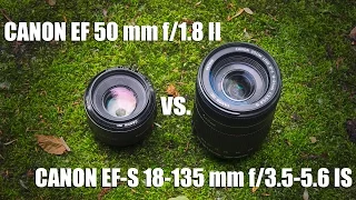 CANON EF-S 18-135 mm f/3.5-5.6 IS vs. CANON EF 50 mm f/1.8 II