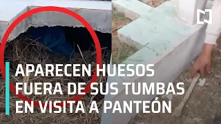 Huesos fuera de sus tumbas en el panteón San Nicolás Tolentino, Iztapalapa - En Punto