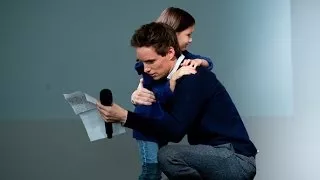 Eddie Redmayne Gets Surprise Gift at Interview for The Theory of Everything