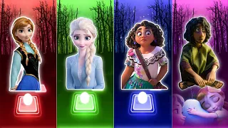 FROZEN ELSA Into The Unknown| ANNA | MOANA | TANGLED IN DIFFERENT DRESSES - TILES HOP EDM RUSH