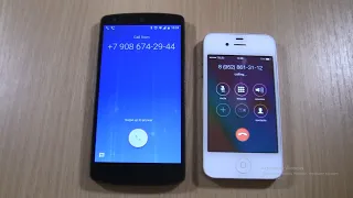 Incoming & Outgoing call at the Same Time LG Google Nexus 5 2013 & iPhone 4S with iOS 8