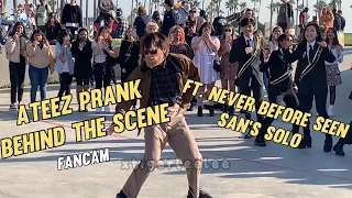 (Busking fancam) Kpop ATEEZ undercover prank fans at Venice Beach ft. San's solo! Behind the scenes