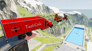 Heavy Vehicles High Speed Jump In Empty Pool (Crash Test) #3 - BeamNG.drive High Speed Jumps In Pool