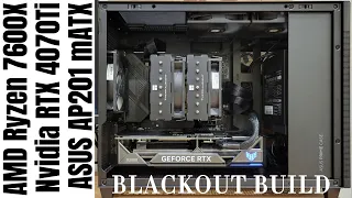 $1750 BLACKOUT Gaming PC Build 2023 | ASUS Prime AP201, AMD Ryzen 7600X, Nvidia GeForce RTX 4070Ti