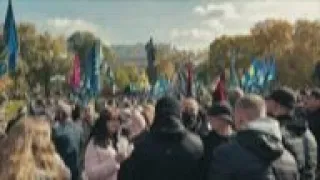 Far right groups, veterans march in central Kyiv