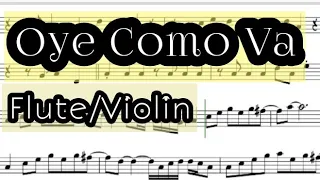 Oye Como Va Flute or Violin Sheet Music Backing Track Play Along Partitura