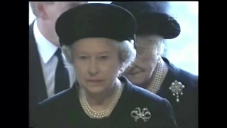 Queen & Queen Mother Arrive At Funeral Of Diana Princess Of Wales 1997