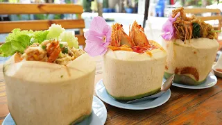 Coconut Tom Yum Goong & Fried Rice & Fried Noodles - Thai Street Food