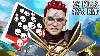 INSANE WRAITH 24 KILLS & 4328 DAMAGE WAS INCREDIBLE (Apex Legends Gameplay Season 15)