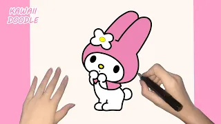 🌸HOW TO DRAW CUTE MY MELODY 🐰🩷~ STEP BY STEP ~ KAWAII DOODLE