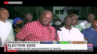 John Mahama: NDC readies for EC announcement of result - Election 2020 on Joy News (8-12-20)