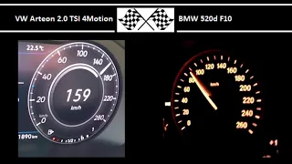 VW Arteon 2.0 TSI 4Motion VS. BMW 520d F10 - Acceleration 0-100km/h