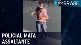 Criminoso é morto após fazer vendedora refém durante assalto | SBT Brasil (07/07/21)