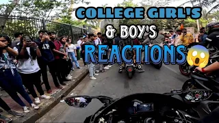 College Girls Shocking Reactions & College Boys Crazy Reactions On My NINJA H2💚|COPS VS SUPERBIKE