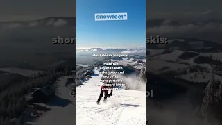 Short ski vs. long ski 🎿#skiisfun #skiing #skiskates #miniski #shortski #miniski #snowmeme