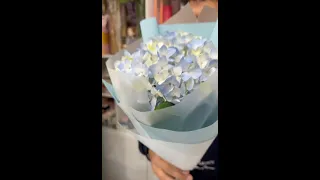 Как упаковать одну гортензию #flowerstory #мастеркласс #гортензия #какупаковать #корейскаяупаковка