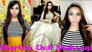 Doll MakeUp Transformation /  Barbie doll Inspired Makeup Tutorial | Pastel Eyes & Pink Lips barbie