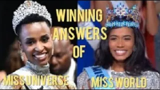 MISS UNIVERSE 2019 VS MISS WORLD 2019: WINNING ANSWERS