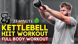 (15 Min) Full Body Kettlebell Workout At Home HIIT