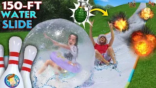 WATER SLIDE OLYMPICS!  FV Familys' 150ft Slip & Slide Challenge Games