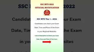 SSC MTS Tier 1 - 2022 Official Notification #ssc #shorts #short #sscmts #india #viral