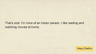 English conversation | Do you prefer indoor or outdoor activities?